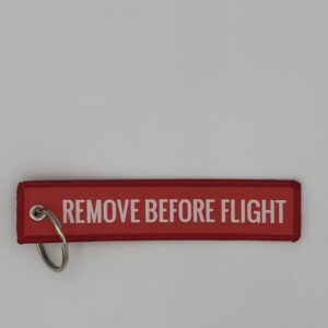 Haft czerwony – REMOVE BEFORE FLIGHT